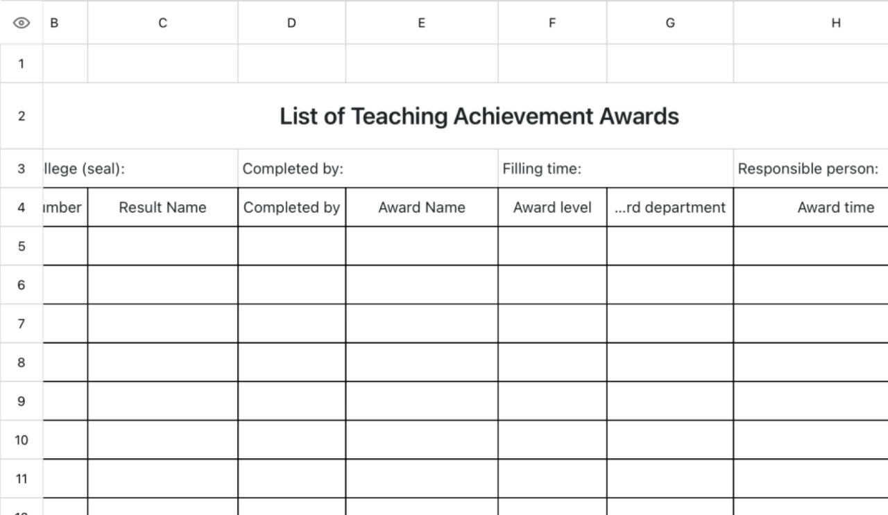 Teaching achievement award 1